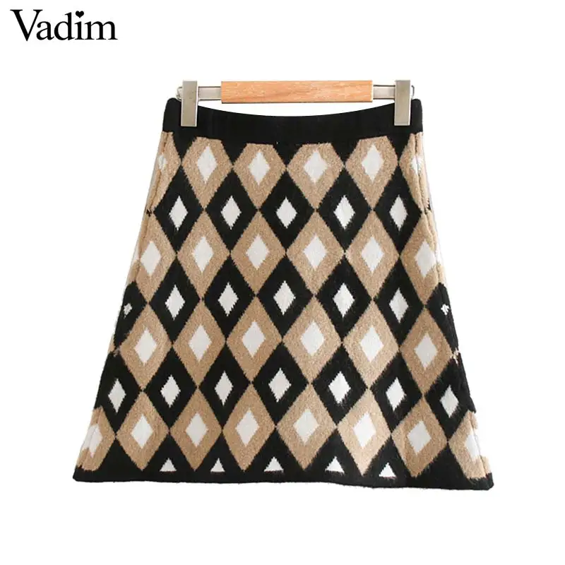 Женское элегантное платье vadim argyle трикотажная юбка с геометрическим узором и эластичной резинкой на талии, Женская Повседневная модная юбка BA791