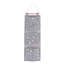 Ткань три кармана Дверь Назад сумка для хранения простой Висячие Мешочки мешок настенный органайзер для спальни(серый