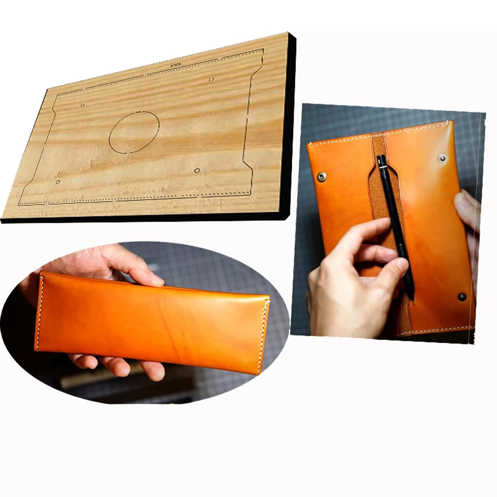 

DIY leather craft stationery folded pen bag box die cutting knife mold metal hollowed punch tool 200x75mm