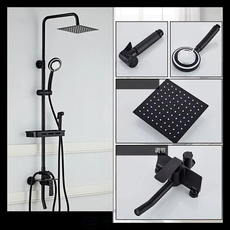 Version B Набор для душа Regadera Conjunto Painel Choveiro Regendouche douchet timna Preto Salle De Bain Do Banheiro Chuveiro Douche Ducha - Цвет: Version B