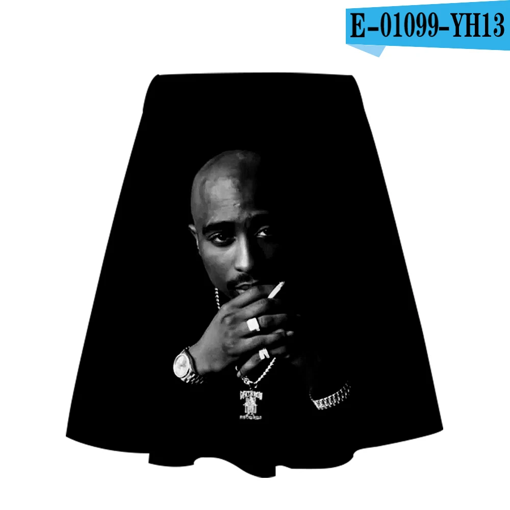 2PAC юбка Харадзюку повседневное хип-хоп юбки крутая девушка сексуальный Kpop женское платье 2PAC вентиляторы юбки - Цвет: D