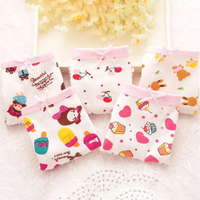 12Pcs Kids Cotton Panties Cute Cartoon Printing Underpants for Girls Children's Breathable& Comfortable Underwear Random Color - Цвет: random color 12pcs