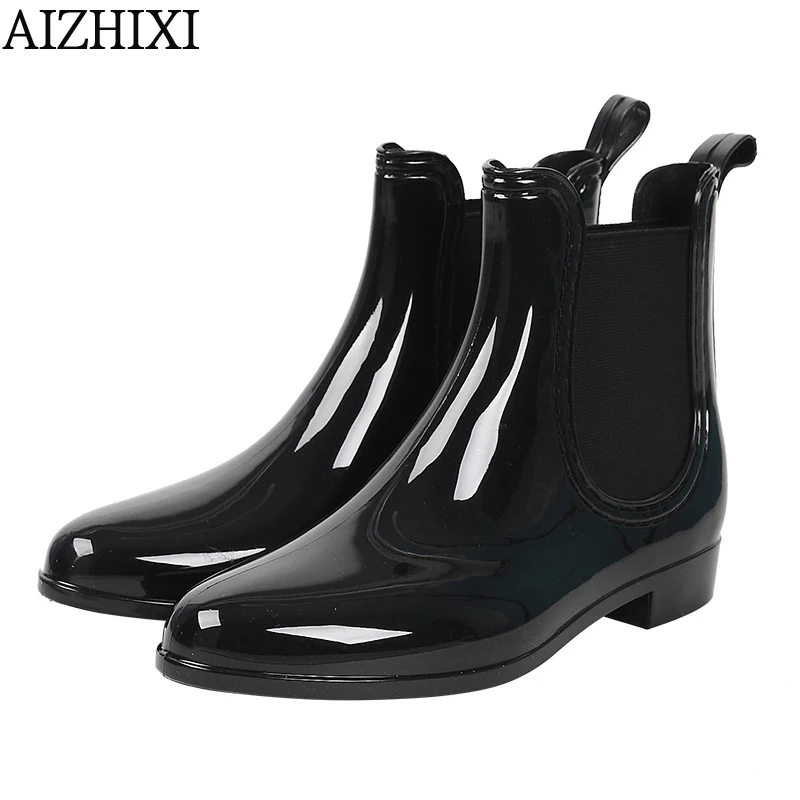 low ankle rain boots