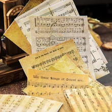 16 sztuk partia Vintage angielski arkusz muzyczny Vellum wzór papieru opakowanie do scrapbookingu szczęśliwy Planner karty podejmowania śmieci Journal Project tanie tanio CN (pochodzenie) Paper Music Paper