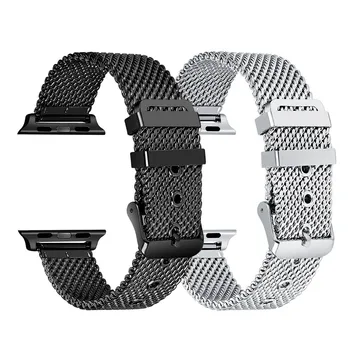 

Luxury Stainless Steel Strap for Apple Watch Band 42mm/38mm/44mm/40 Black Silver Bracelet Watchband for iWatch 4/3/2 Metal Belt