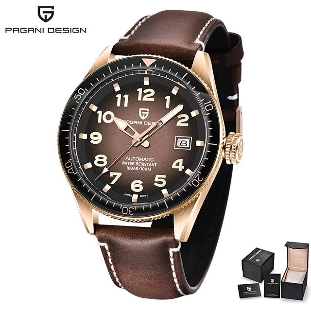 PAGANI DESIGN Luxury Men's Mechanical Wristwatch Top Brand NH35A Movement Blue Automatic 100M Waterproof Watch Relogio Masculino 