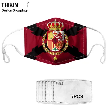 

Cool Men Face Mask with Spanish Flag 3D Printed Fashion Facial Mask Washable Reusable Mask Filter PM2.5 Teenager Maska Na Usta