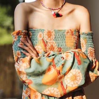 

Summer Dress Strapless Sexy Slash Neck Waist Dress Bohemian Beach Dress Women Seaside Vacation Dress Party Dress Bodycon Dress