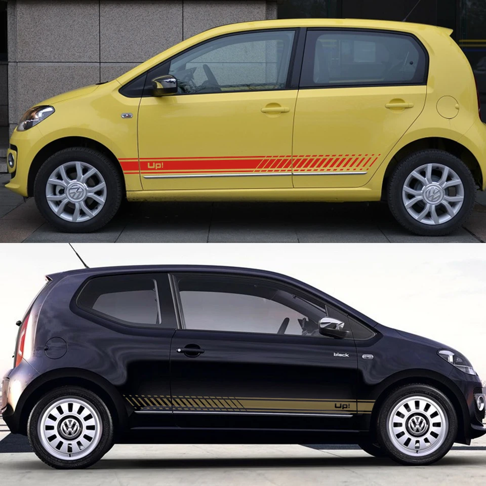 2 個車のドアサイドステッカーフォルクスワーゲン VW UP