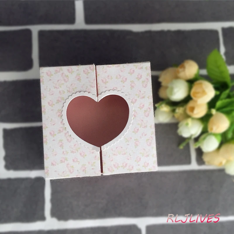 Сердце подарочная коробка металлические режущие штампы трафареты для DIY штамп для скрапбукинга/фотоальбом декоративное тиснение DIY бумажные карты