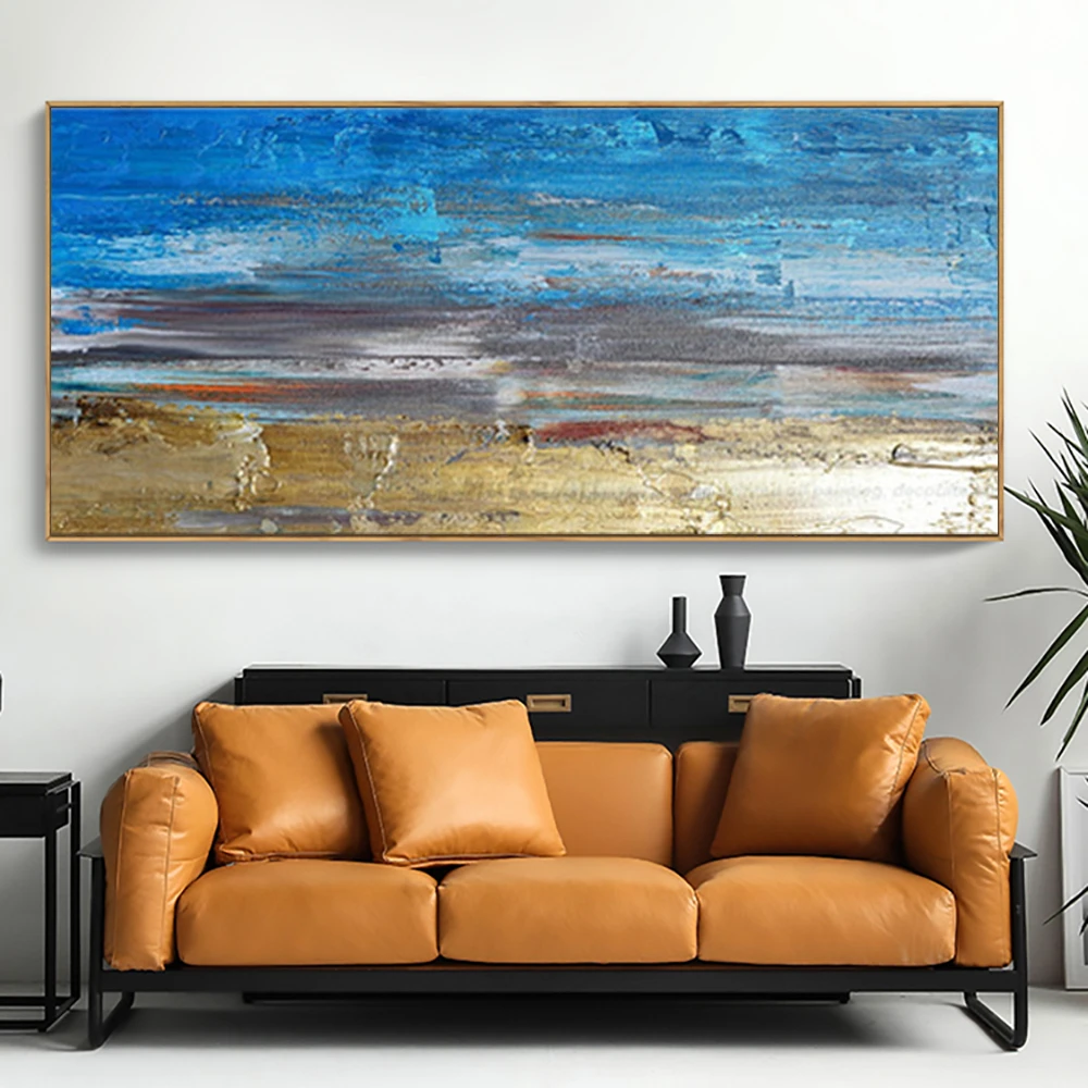 Wall decor painting blue acrylic canvas pictures for living room