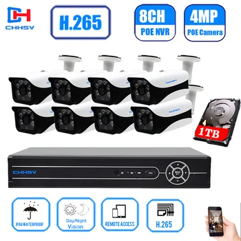 

8CH 5MP POE NVR Camera kit in/ Outdoor 4.0MP PoE IP Camera Audio Record CCTV System Video Surveillance Kit