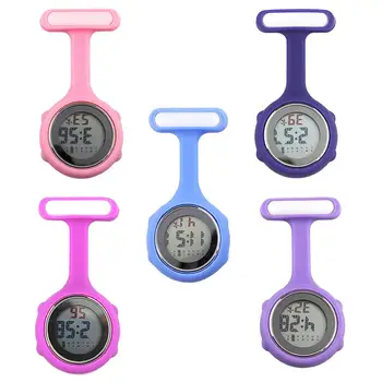 

1Pc Digital Display Dial Fob Nurse Brooch Pin Hang Pocket Electric Watch