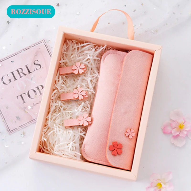 Японский чехол с цветком вишни, плюшевая ручка, сумка Trousse solaire, Kawaii, сумка для ручек, корейские сумки для школы для девочек - Цвет: 13