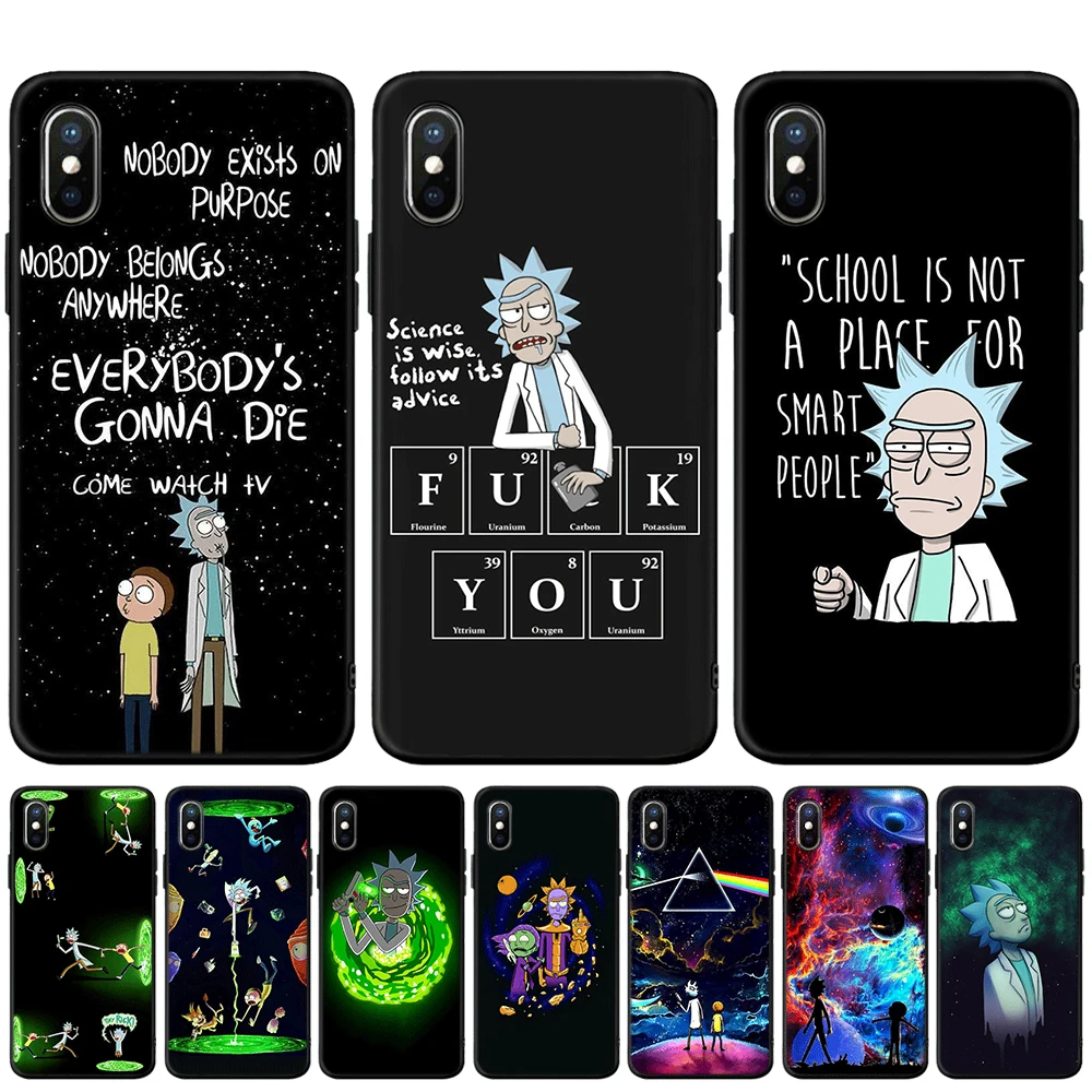 Anime Rick and Morty Cartoon Anime Phone Case For iPhone 5S SE 6 6s 7 8
plus Soft TPU Silicone Cover For iPhone X XR XS MAX Case