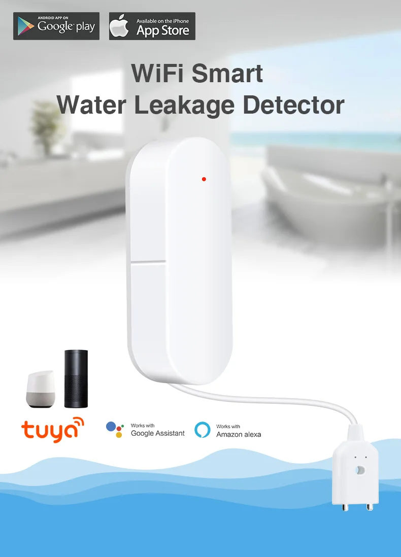 Wi-Fi датчик утечки воды и сигнализация с приложением TUYA Датчик Затопления