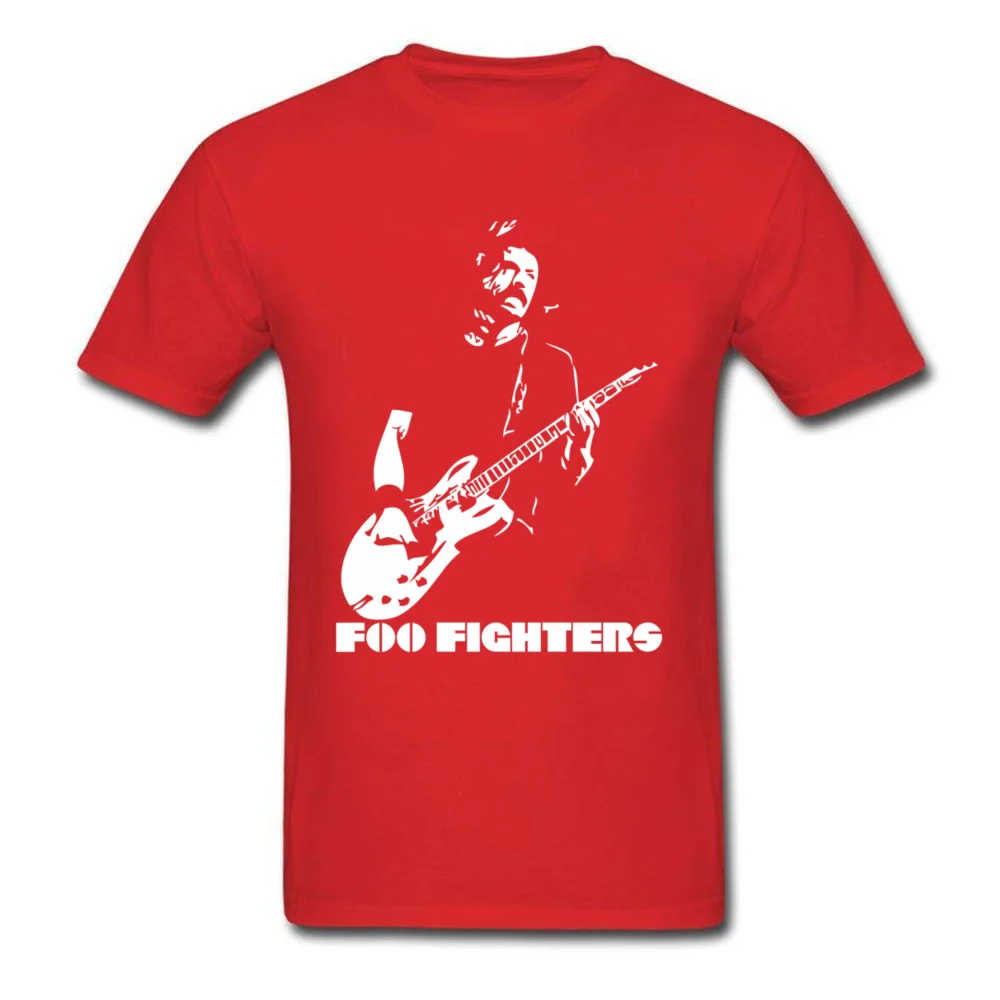  Men T-Shirt Foo_Fighters_1 Simple Style Tops Tees 100% Cotton Round Collar Short Sleeve Unique T Shirts Summer Autumn Foo_Fighters_1 red