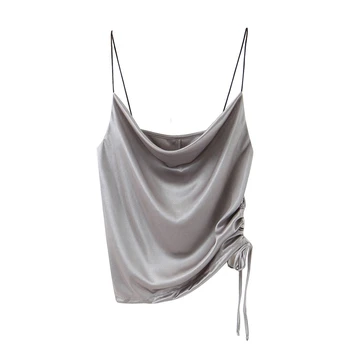 

Tangada women sexy camis crop top strap adjust sleeveless backless short blouses shirts female casual solid tops SL231