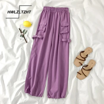 

HWLZLTZHT Solid Casual Womens Jogger Sweatpants High Waist Running Harem Pants Female Streetwear Pantalones Hip Hop Mujer