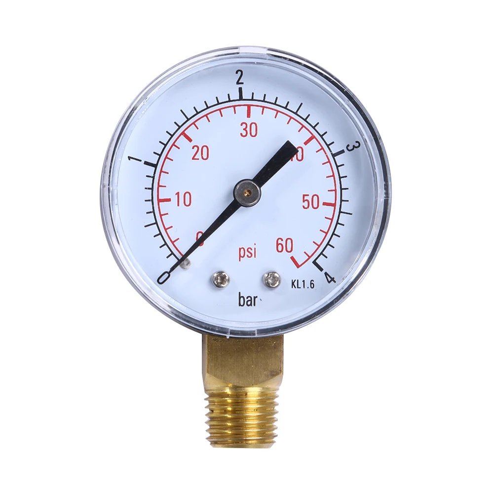 

Pool Spa Filter Water Air Oil Vacuum Dry Utility Mini Pressure Gauge 60PSI Side Mount 1/4" Inch Pipe Thread Manometer