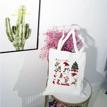 Christmas Tote Bag Anime Briefcase Printed Woman Women's Shopping Fabric Bags Canvas Shopper Casual Designer Handbags for 2021