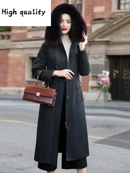 Kaufen Weibliche Echt Parka Kaninchen Liner Warme Jacke Winter Mantel Frauen Fuchs Pelz Kragen Vintage Lange MĂ€ntel Plus GröĂe MY