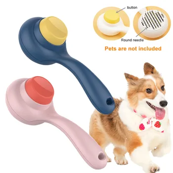 

Hair Removal Styling Tool Shedding Pet Comb Puppy Massage Dog Cat Grooming Anti Slip Ergonomic Self Cleaning Slicker Retractable