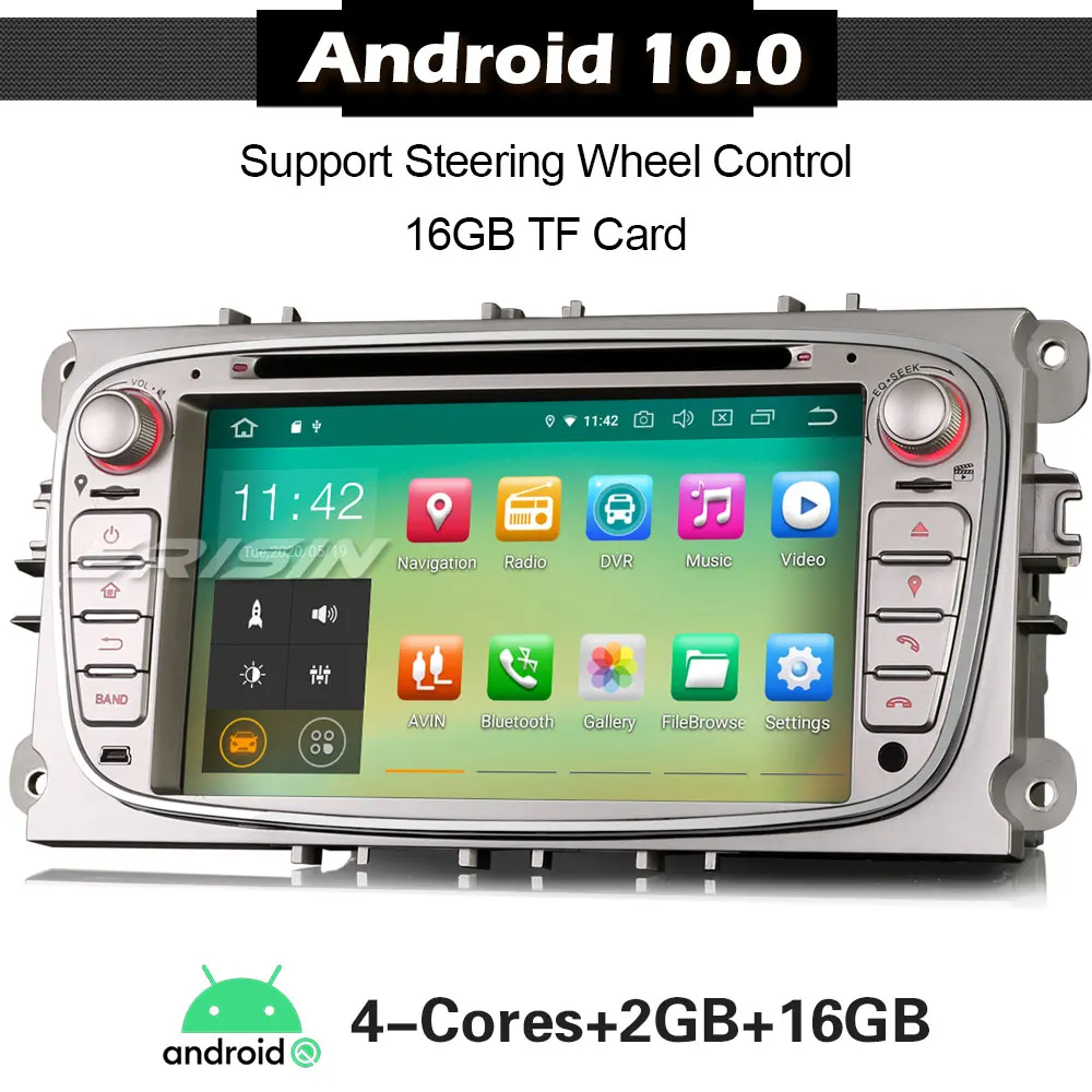 5109 Autoradio Car Stereo for Ford Focus C Max Galaxy Mondeo DAB+ Bluetooth OBD Android 10 SatNav DVD Player Head Unit Sat Nav | Автомобили