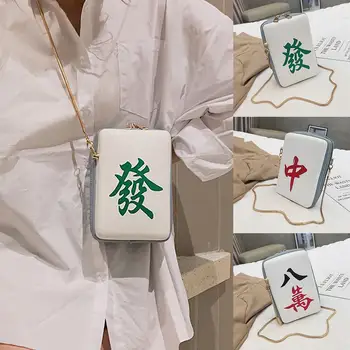 

Women's Handbags China Mahjong Printing Chains Personality Messenger Casual Shoulder Fashion Crossbody Bags Wild Bags Femal K4W5