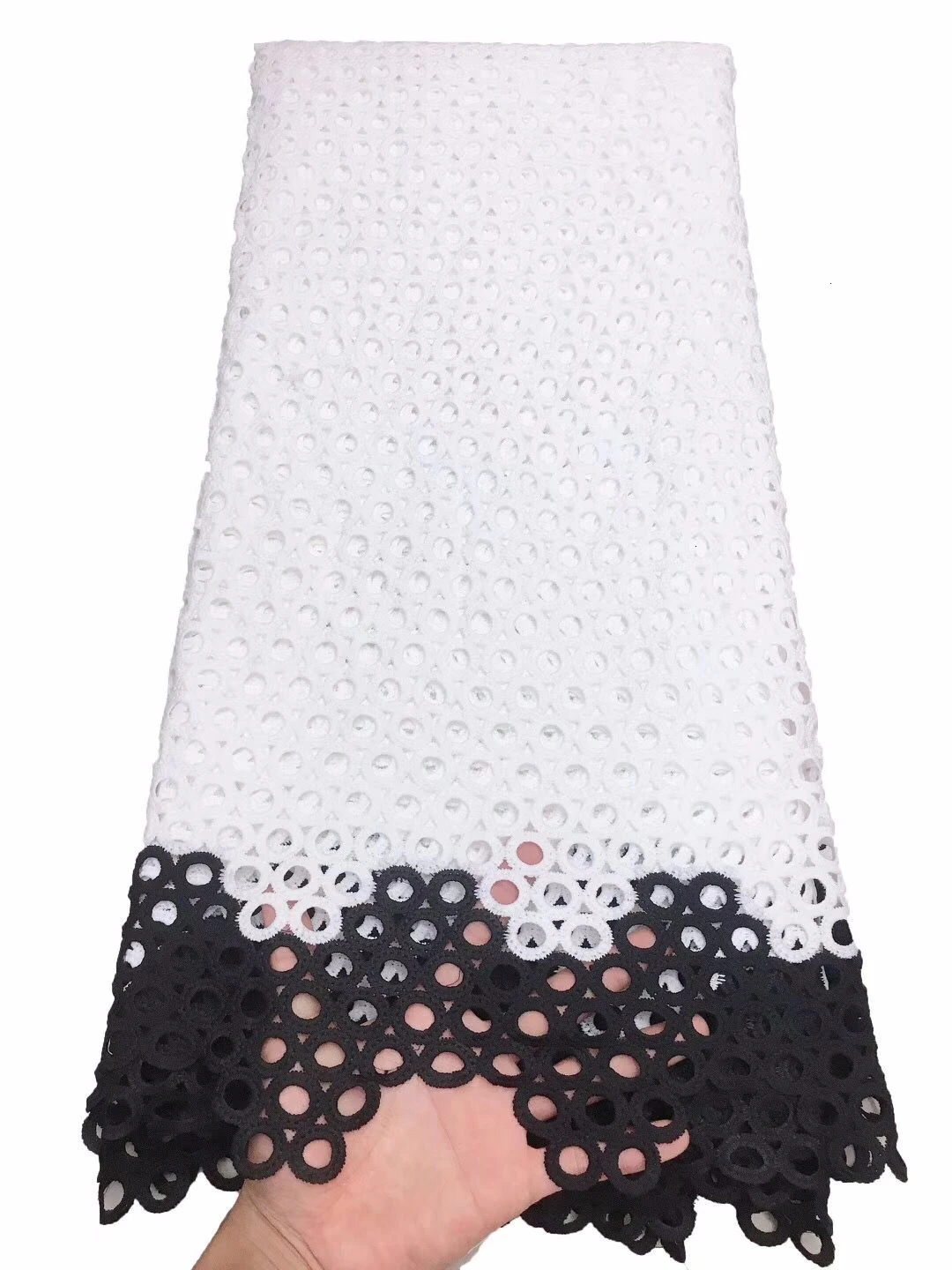 

African Cord Lace fabrics 2019 Latest French guipure Lace Fabric For Evening Dress High Quality white lace fabric
