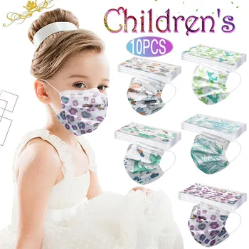 

10PCS Children's Face Mouth Mask Cartoon Kids Disposable Mask 3 Layer Child Filter Hygiene Earloop Mascarilla Fast Delievry