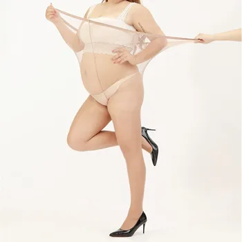 

Plus Size Pantyhose Transparent Women Tights Ultra-thin Nylon Anti-hook Tear Resistant Super Elastic Large Size Invisible Tights