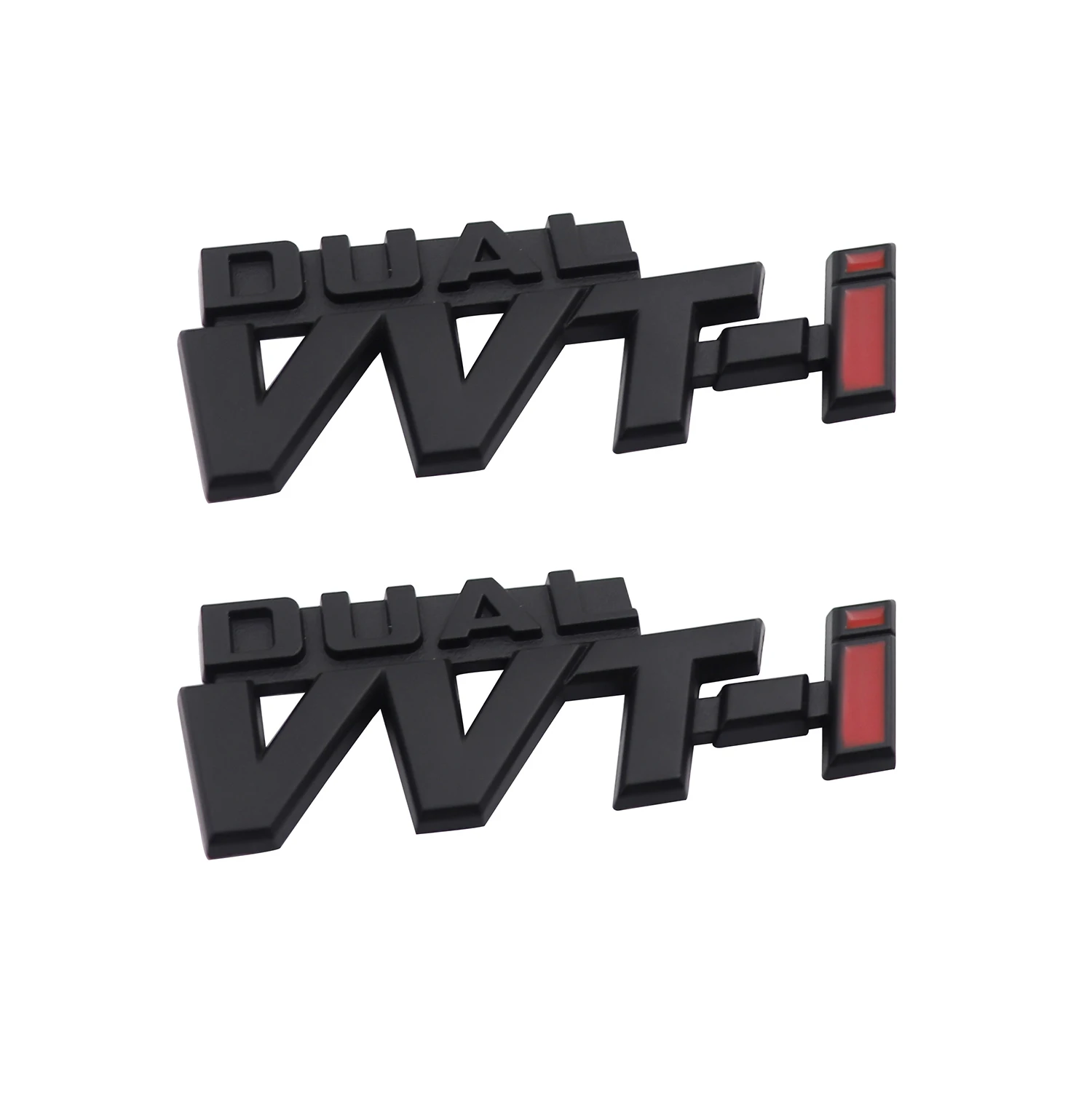 black 2 шт двойной VVT-I VVTI двойной для крыла боковой багажник эмблема наклейка - Название цвета: black