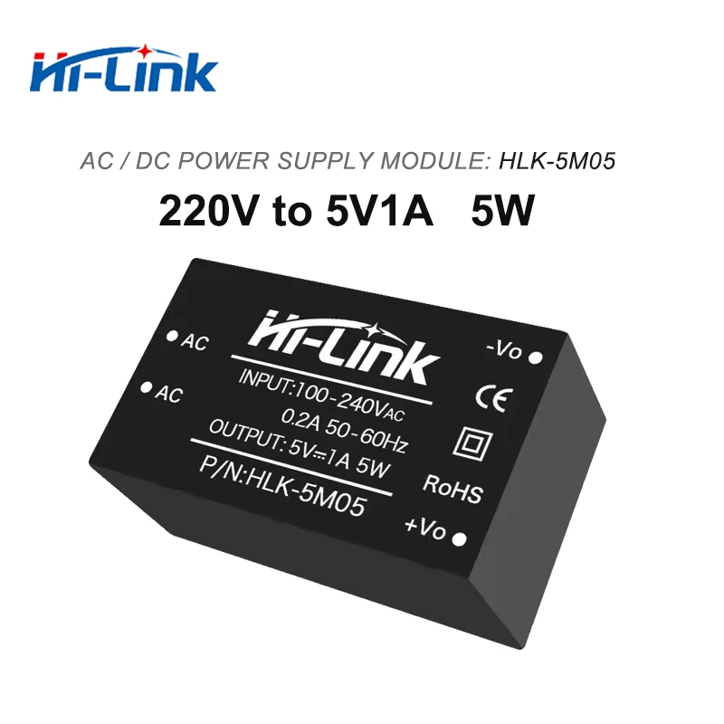 Hi-Link HLK-5M05 AC DC Converter 220V to 5V 1A 5W AC to DC Isolated Smart Power Module Supply