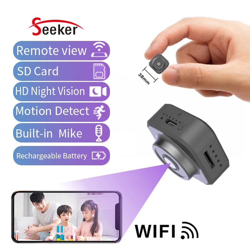 Mini Wireless Camera, Mini WiFi Camera Rechargeable For Home For