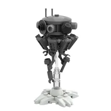 

MOC Classic Bricks Imperial Black and White Robot Probe Model with Base Battle Building Block Model Educational Toys Gift Kids