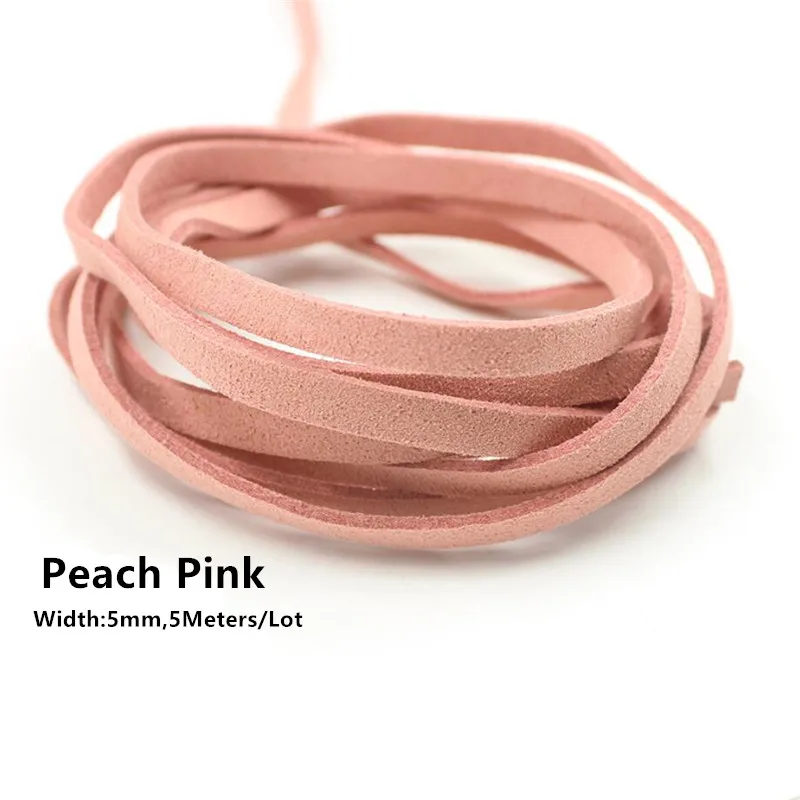 Multi-Color Flat Faux Suede Cord for DIY Jewelry Making - 5mm x 5m Roll