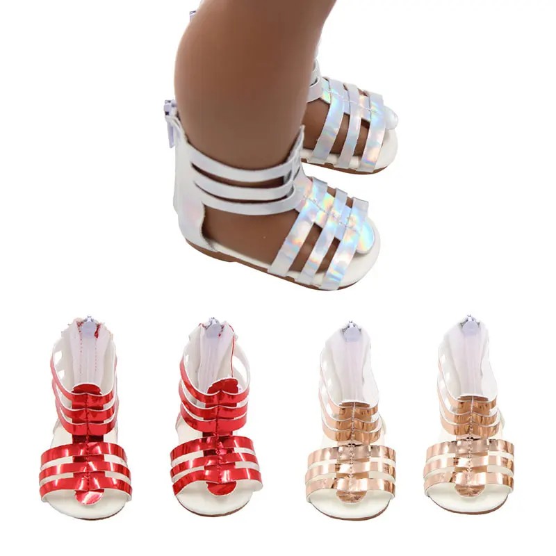 

New Doll Shoes 3 Styles Promotions For 18 Inch Gold Doll Sandals 43 Cm Born Doll For Generation Girl`s Toy Doll Accessories
