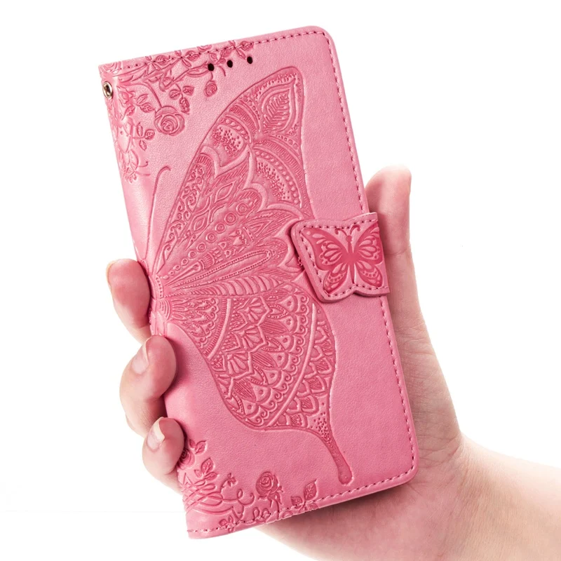 butterfly pink 3D бабочка кожаный чехол для samsung A30 A50 A70 откидная крышка силиконовый чехол для samsung Galaxy M20 M10 A30 A70 A50 бумажник чехол - Цвет: butterfly pink