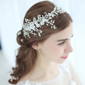 

Chunky White Pearls Beads Headband Wedding Bridal Tiara Hair Accessories
