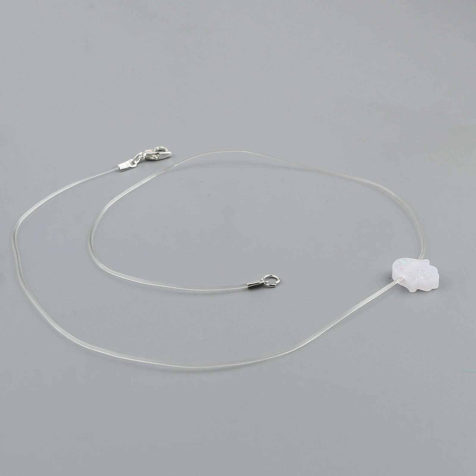 1pc Resin Religious Invisible Transparent Fishing Line Necklace Zircon Choker Necklace For Women Jewelry Fishing Line Necklace