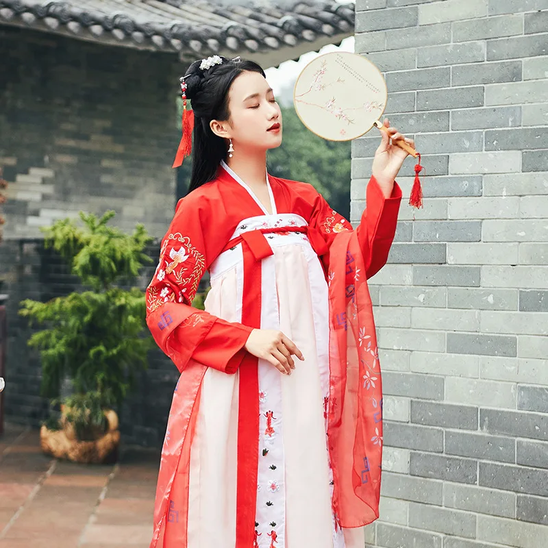 

New Style Chinese Clothing Women's Autumn Most Beautiful Improvement han dynasty Element Koi Ancient Costume Clothing Fresh Dail