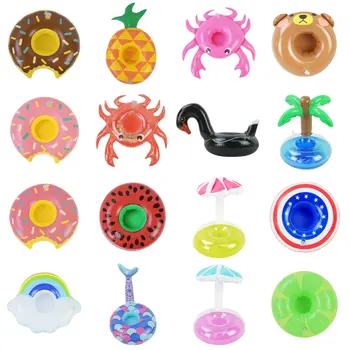 

Inflatable Cup Holder Swimming Pool Float Bathing Pool Toy Bar Coasters Summer Pool Party Decoration Fruit Animal Drink Holder
