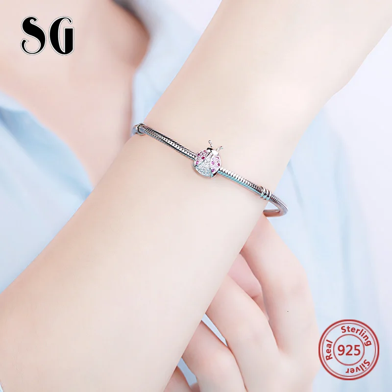 SG модные подвески pandora Серебро 925 оригинальные кубические циркониевые бусины для изготовления ювелирных браслетов diy Рождество