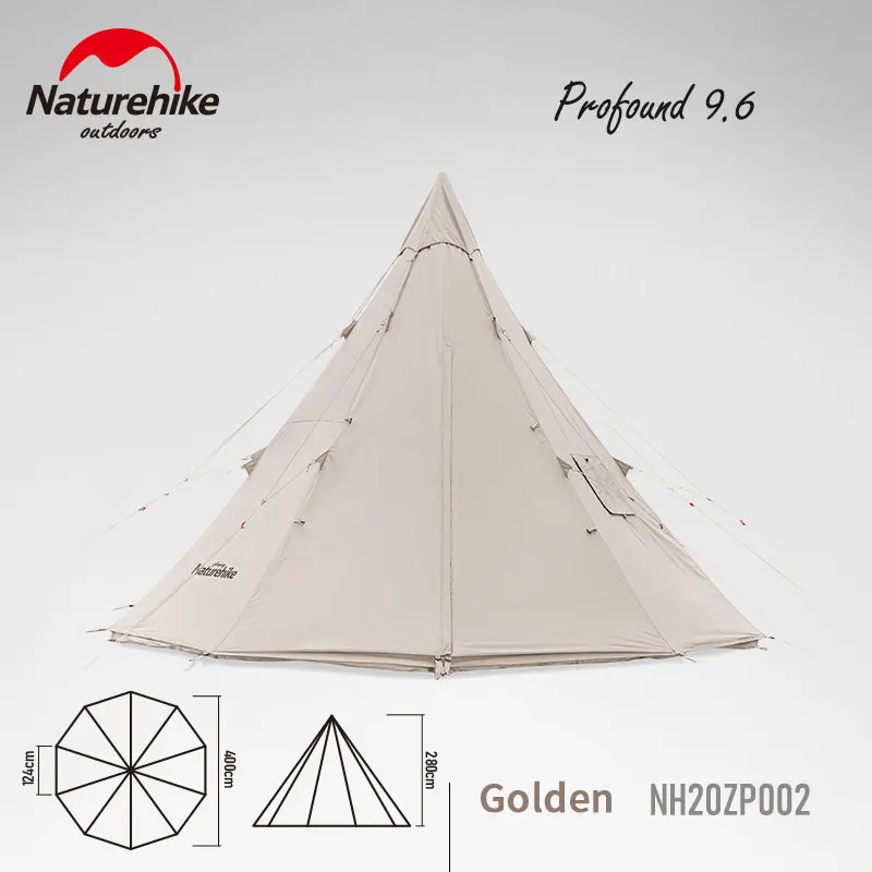 Палатка Naturehike Deep 9 6 туристическая хлопок пирамида большое пространство 5 8