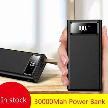 

Fast Charging Poverbank Double USB LED Display Portable External Battery Charger For Xiaomi Iphone Samsung 30000mAh Power Bank