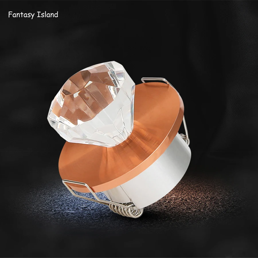 

5pcs/lot package 3W Crystal Mini LED Spot Light Cabinet Lamps AC85-265V LED Recessed Ceiling LED Down Light Aluminum Light