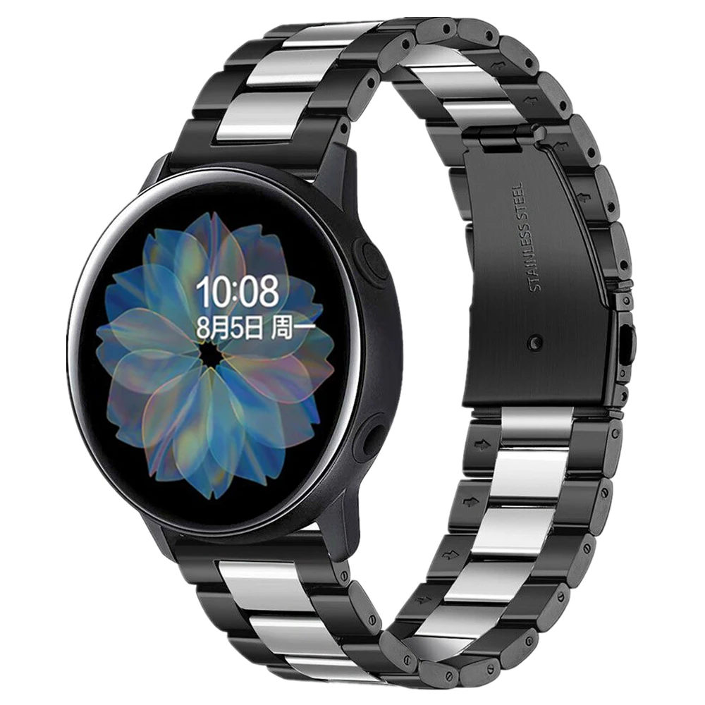 Для samsung galaxy watch active 2 44 мм ремешок 20 мм Премиум цельный браслет из нержавеющей стали для active2 40 мм ремешок на запястье