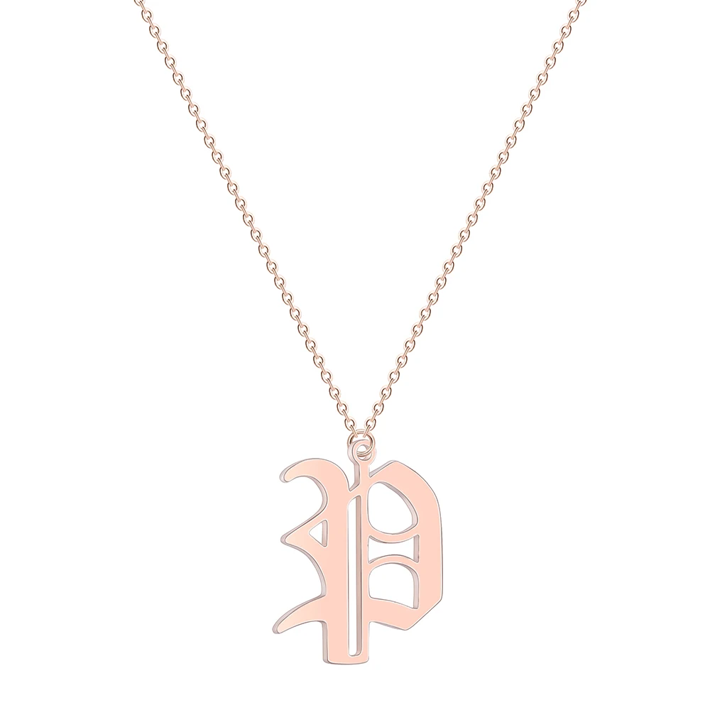 QIMING Fashion Hip Hop Wood Letter P Pendant Necklace Men Luxury Brand Boho Gold Long Necklace Women Accessories