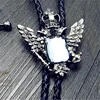 Bolo Tie Retro shirt chain Double headed eagle Bolo ties led rope leather necklace Long tie hang ► Photo 3/6